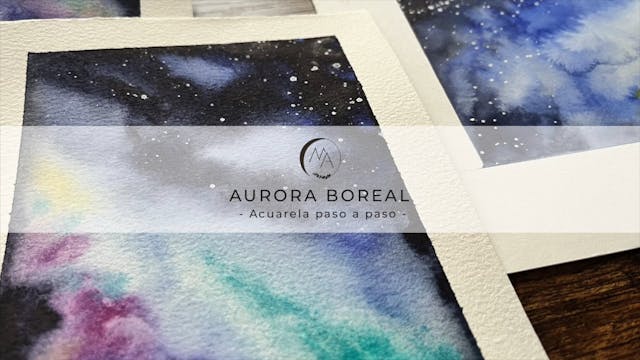 Aurora boreal en acuarela