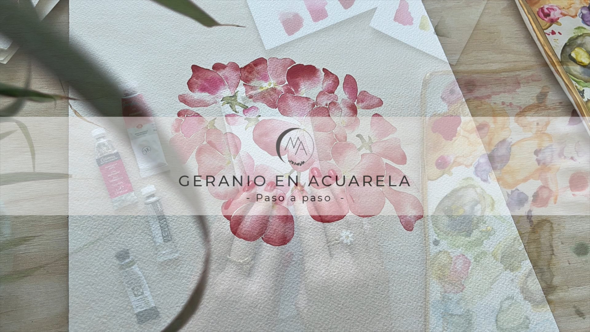 Geranio en acuarela- Clase MA