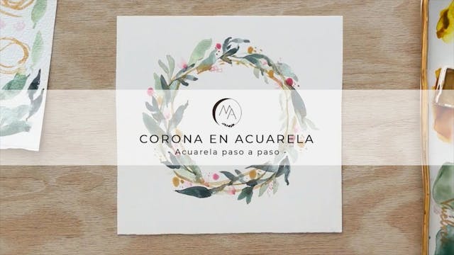 Corona de flores en acuarela