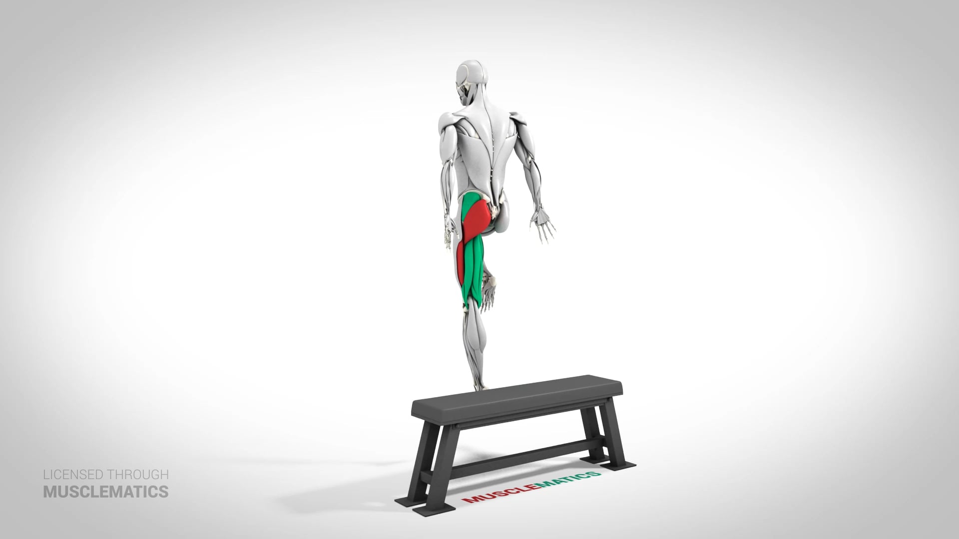 Jumping Single-Leg Box Squat - (View 3) - LEFT