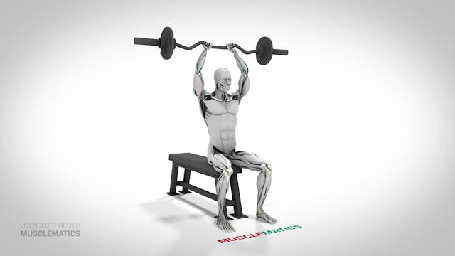 Seated E-Z Bar Triceps Extensions - (...