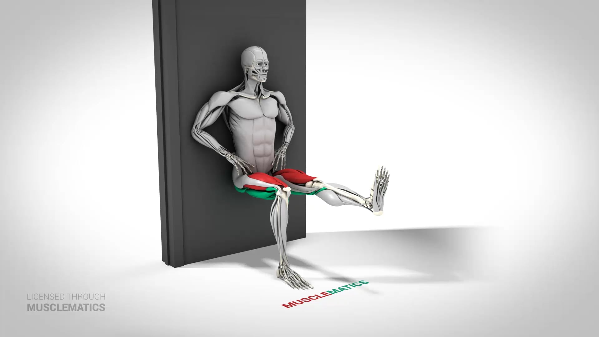 One-Legged Wall Squat - (View 3) - LEFT