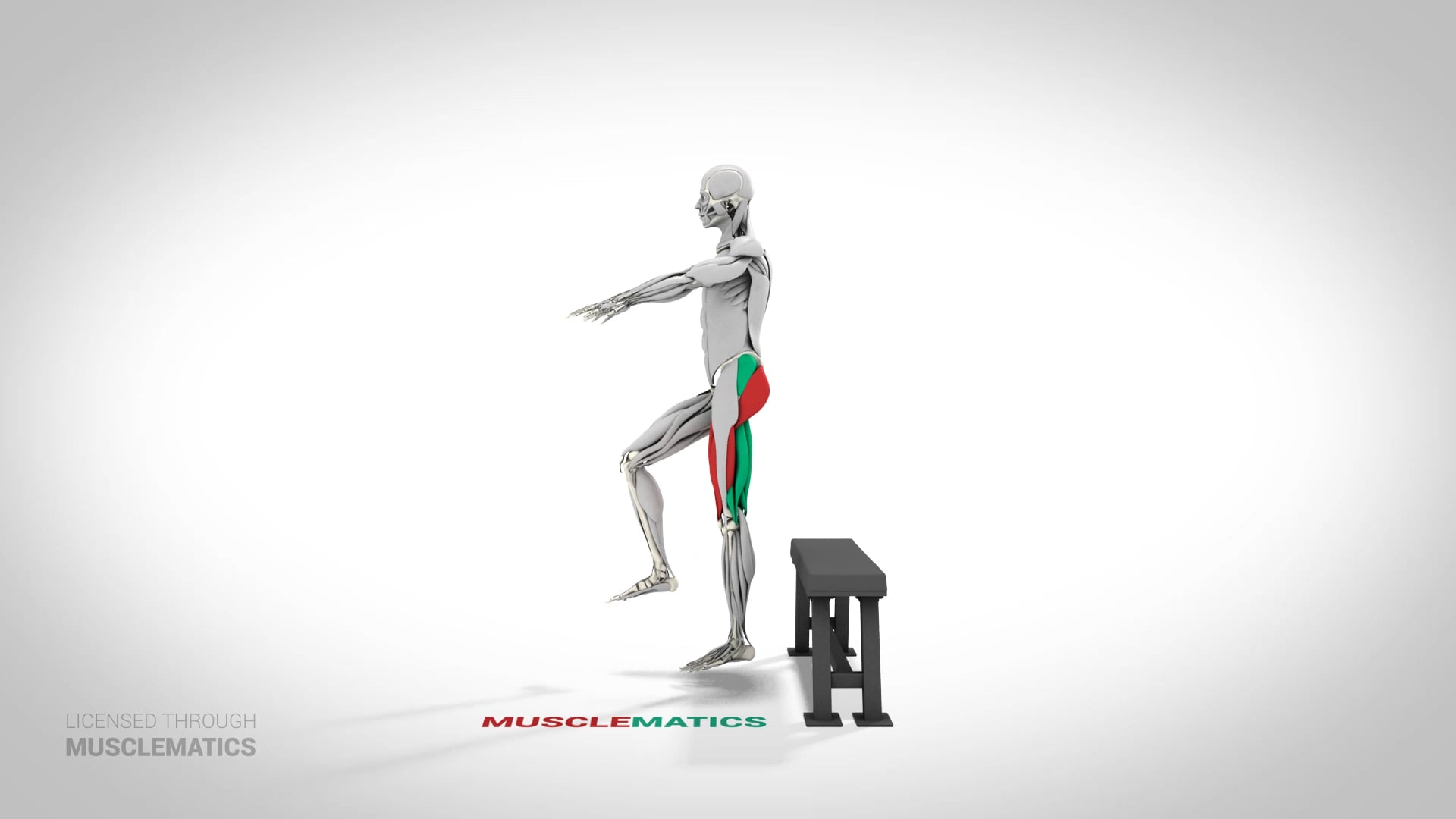 Jumping Single-Leg Box Squat - (View 2) - LEFT
