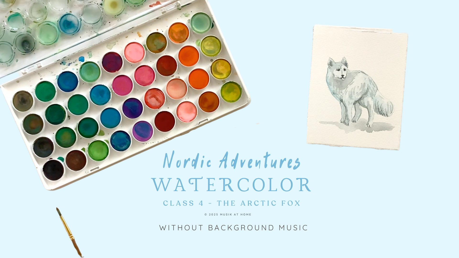 Nordic Adventures Watercolor: Arctic Fox No Music
