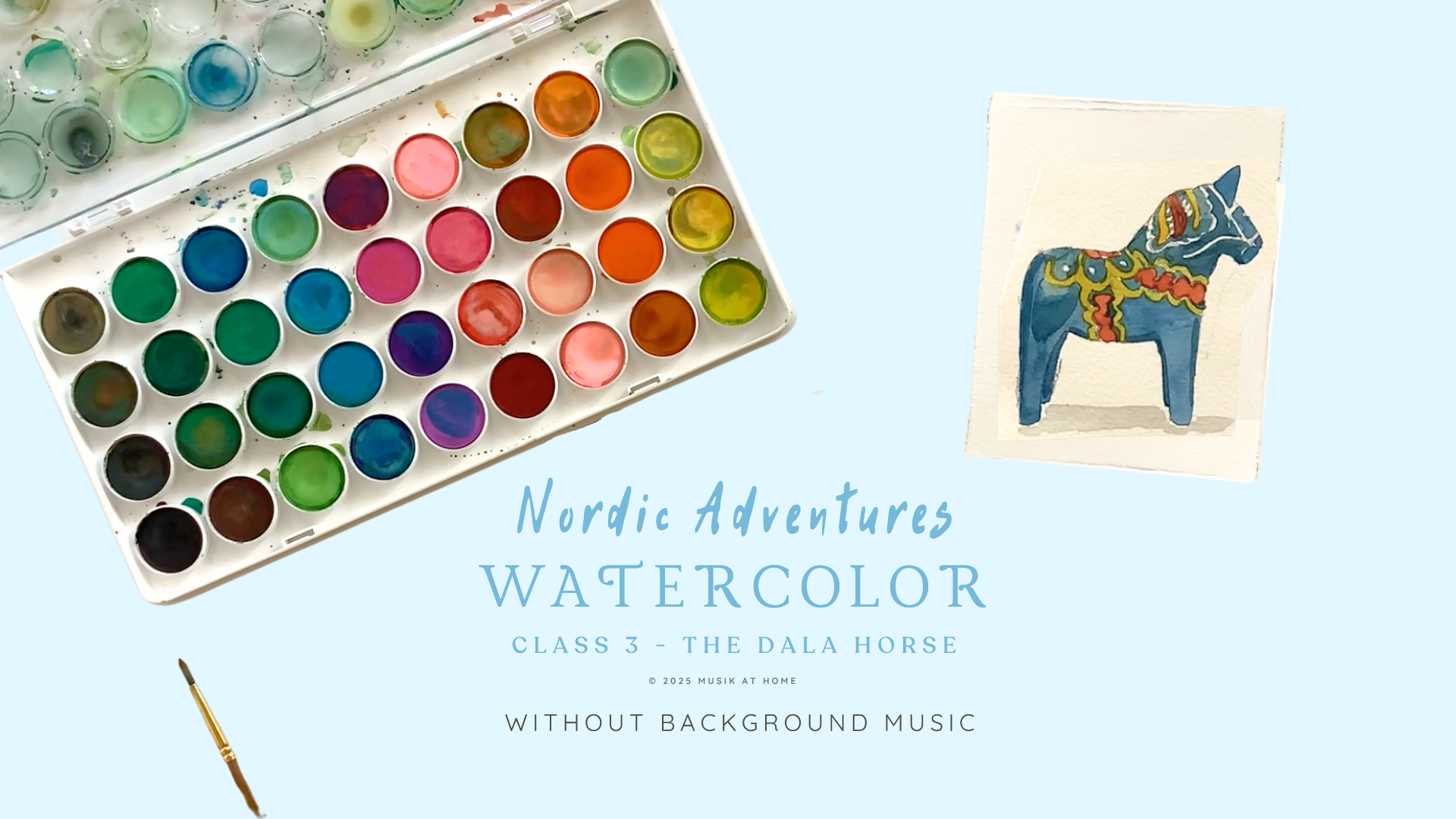 Nordic Adventures Watercolor: Dala Horse No Music