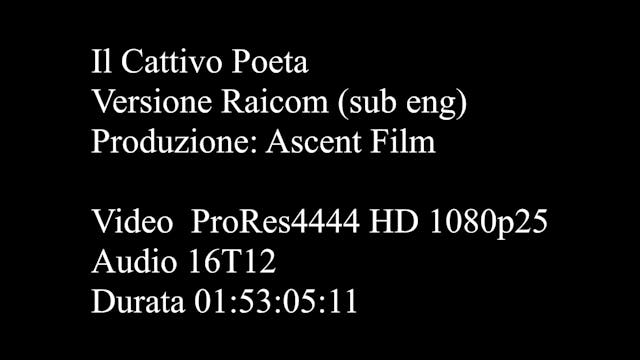 FILMING ITALY 2022 - cattivo poeta - sub eng