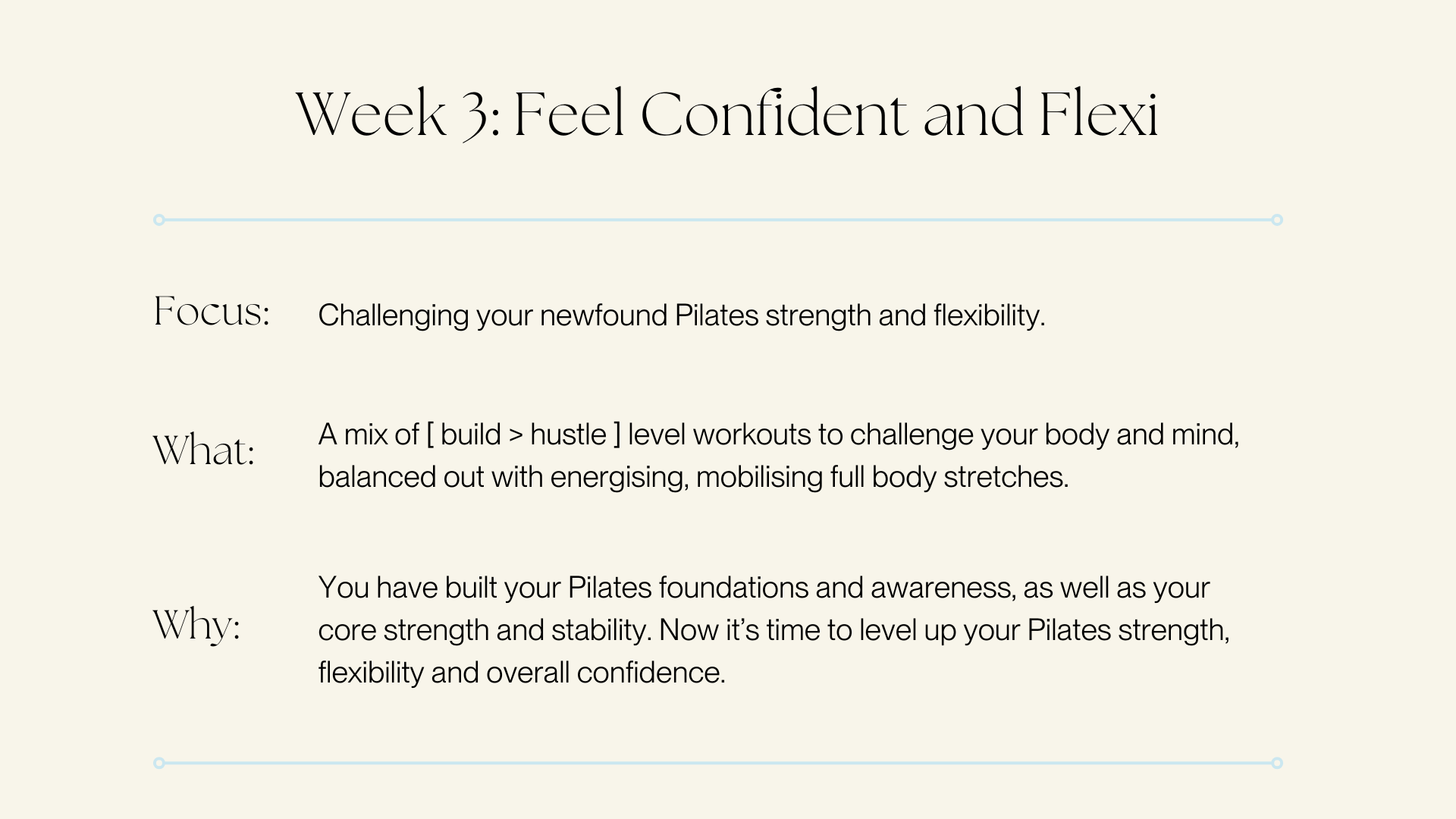 Week 3: Feel Confident and Flexi