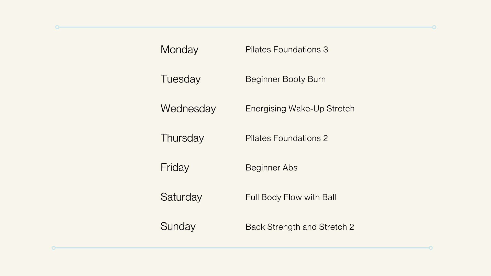Week 1 Plan