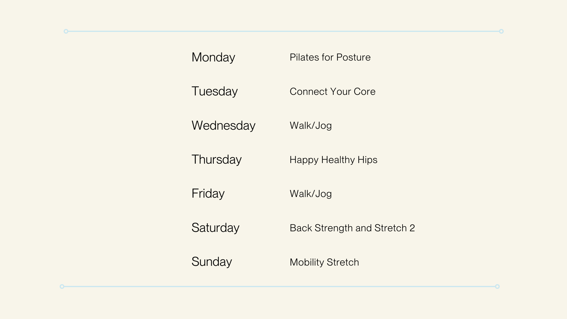 Week 1 Plan