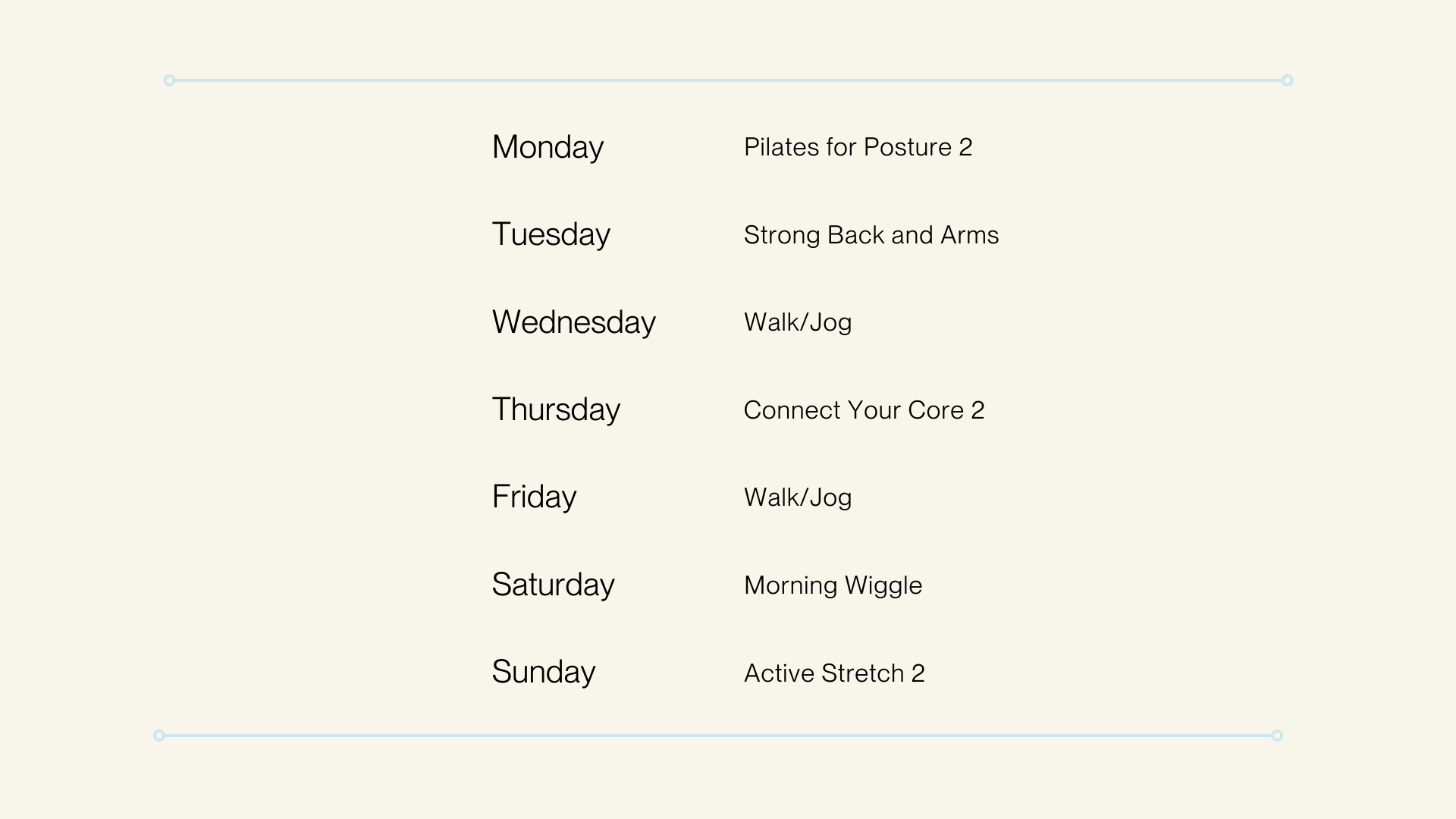 Week 2 Plan