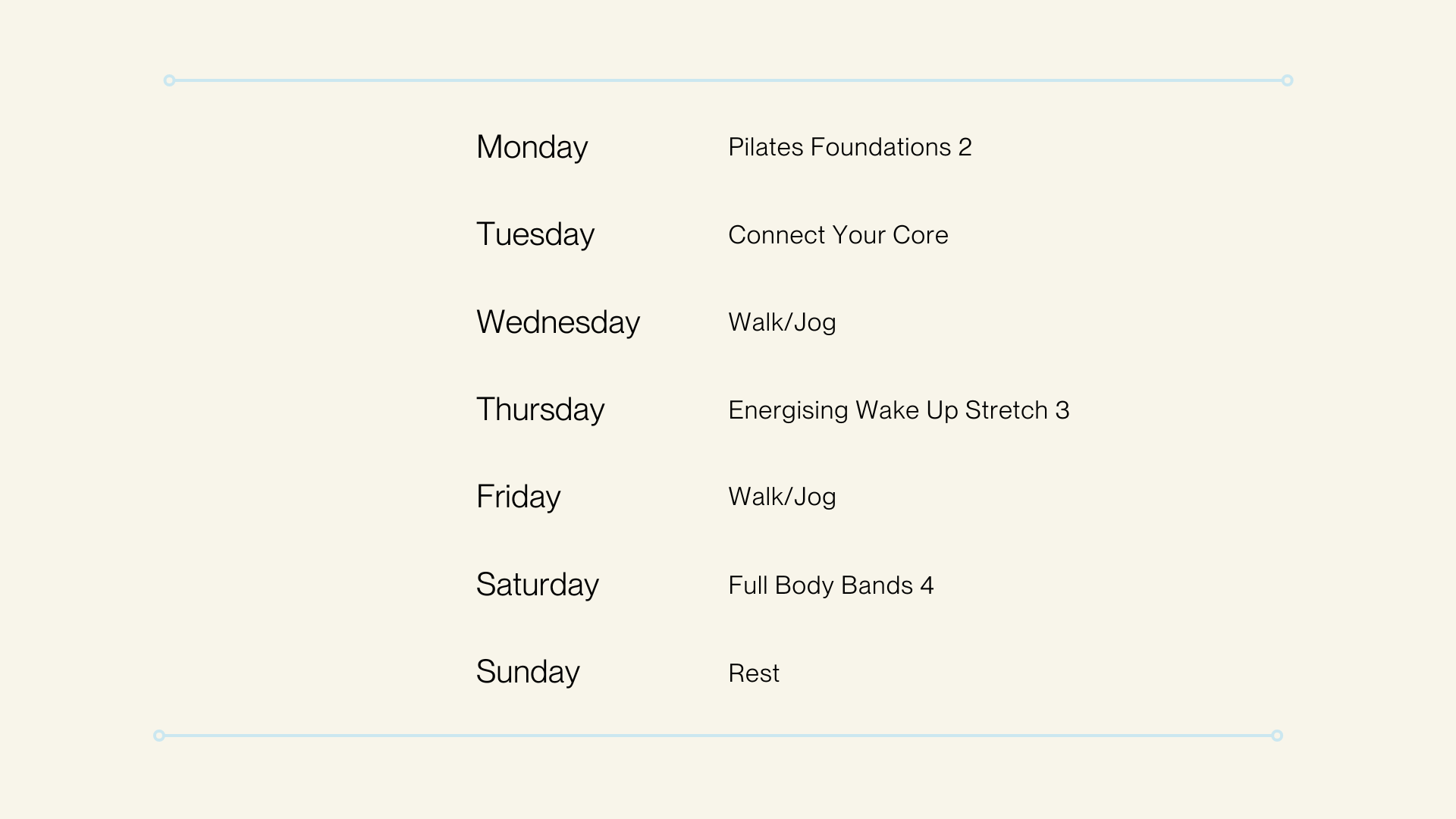 Week 1 Plan