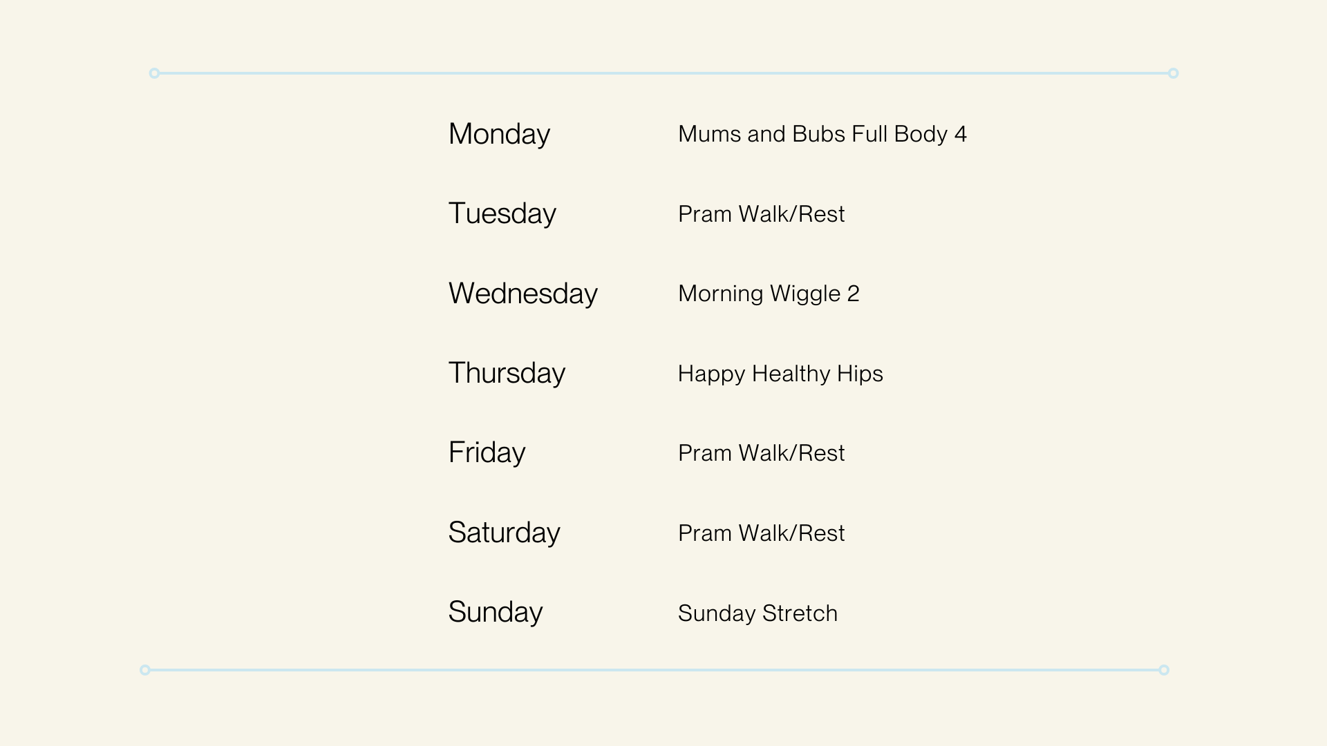 Week 4 Plan