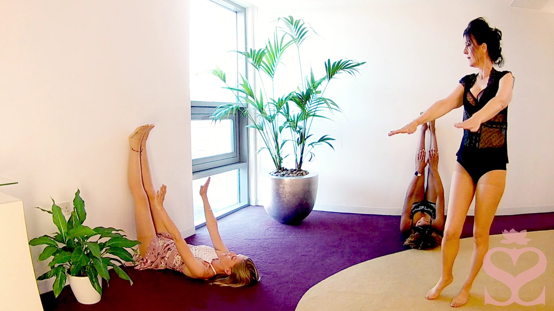 Easy legs up wall relaxation