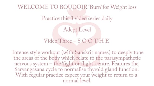 Yoga 'Burn' advanced level: Soothe
