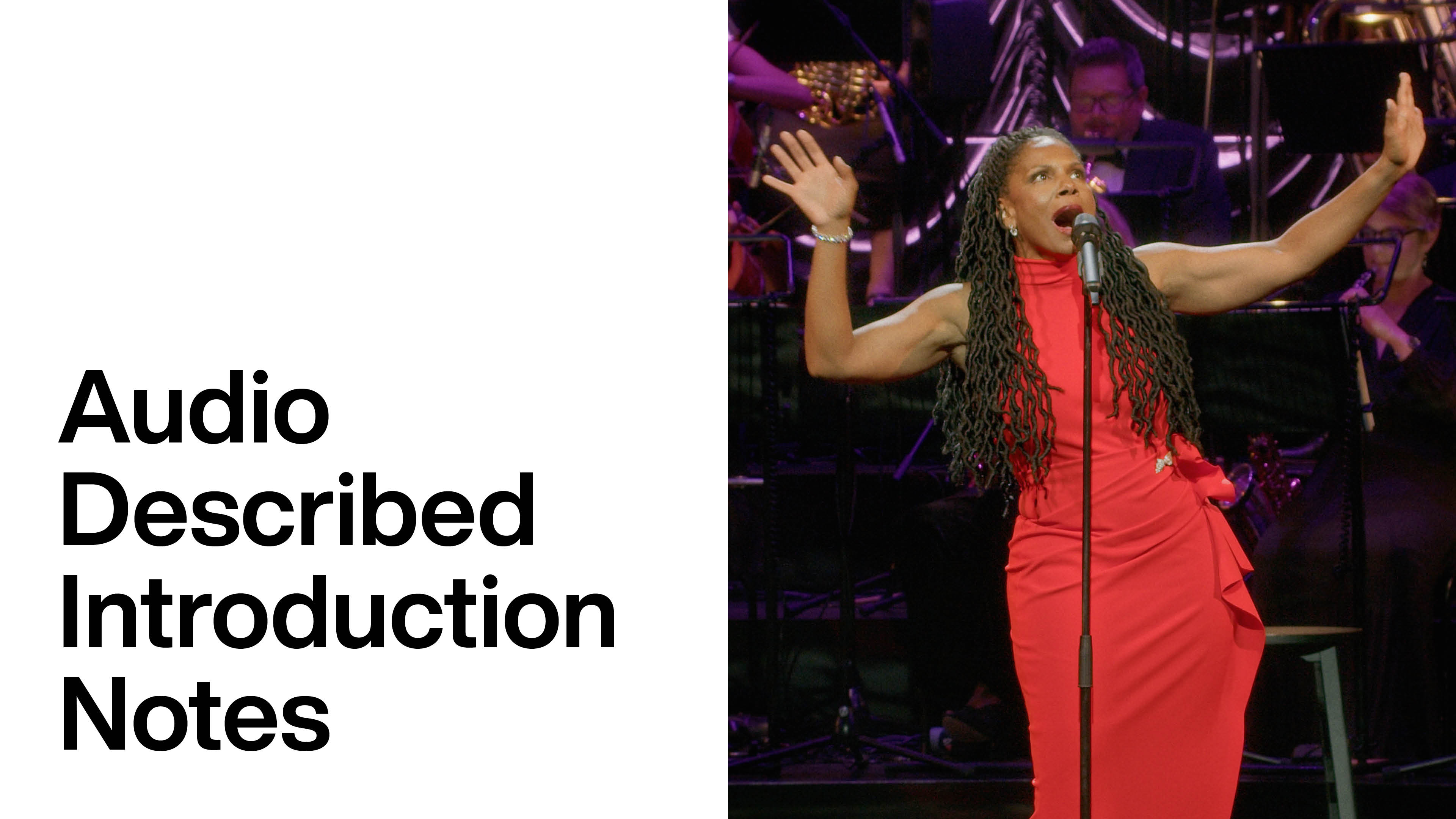 Audra McDonald: I Am What I Am- Audio Description Introduction Notes