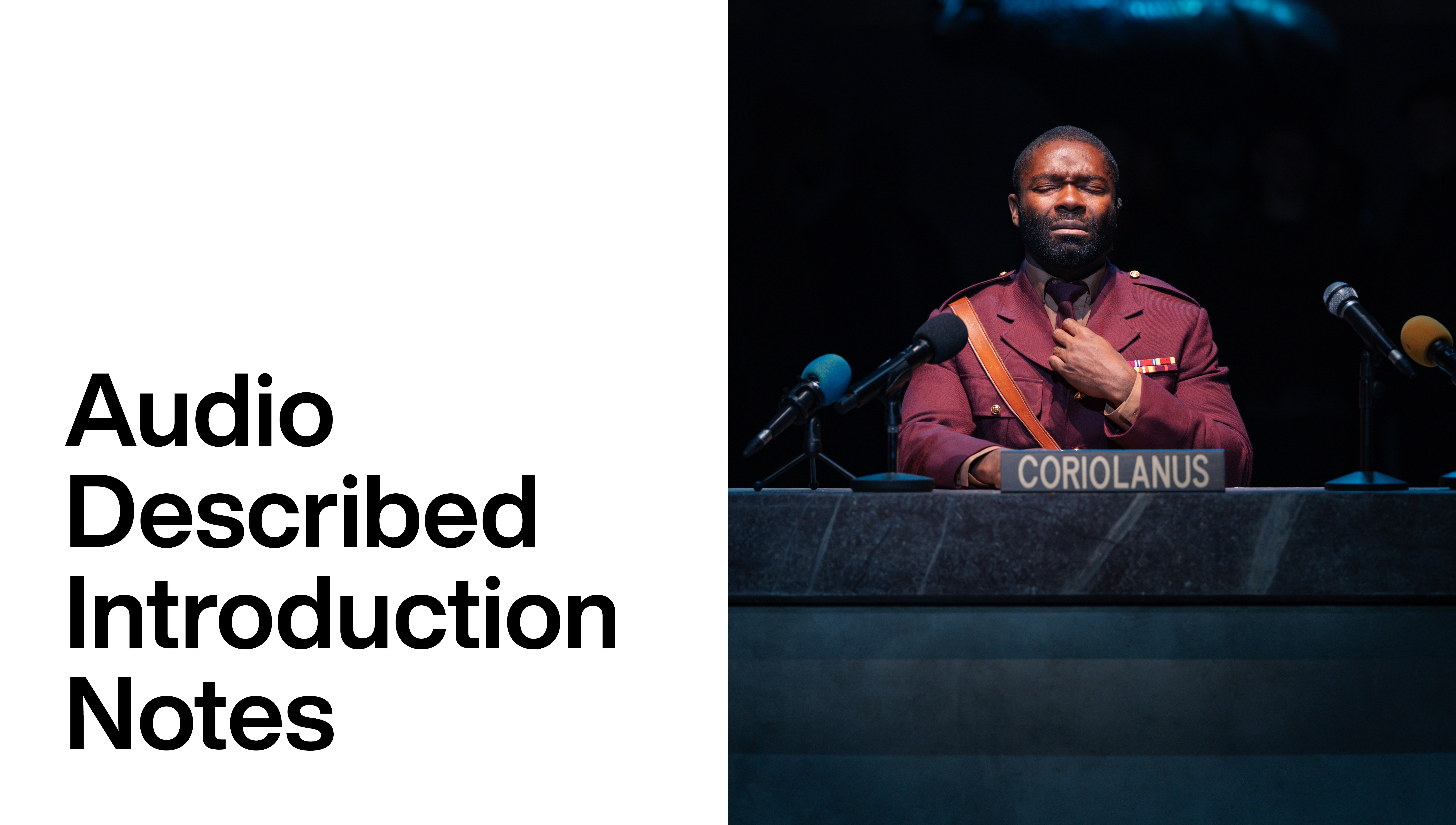 Coriolanus: Audio Described Introduction Notes