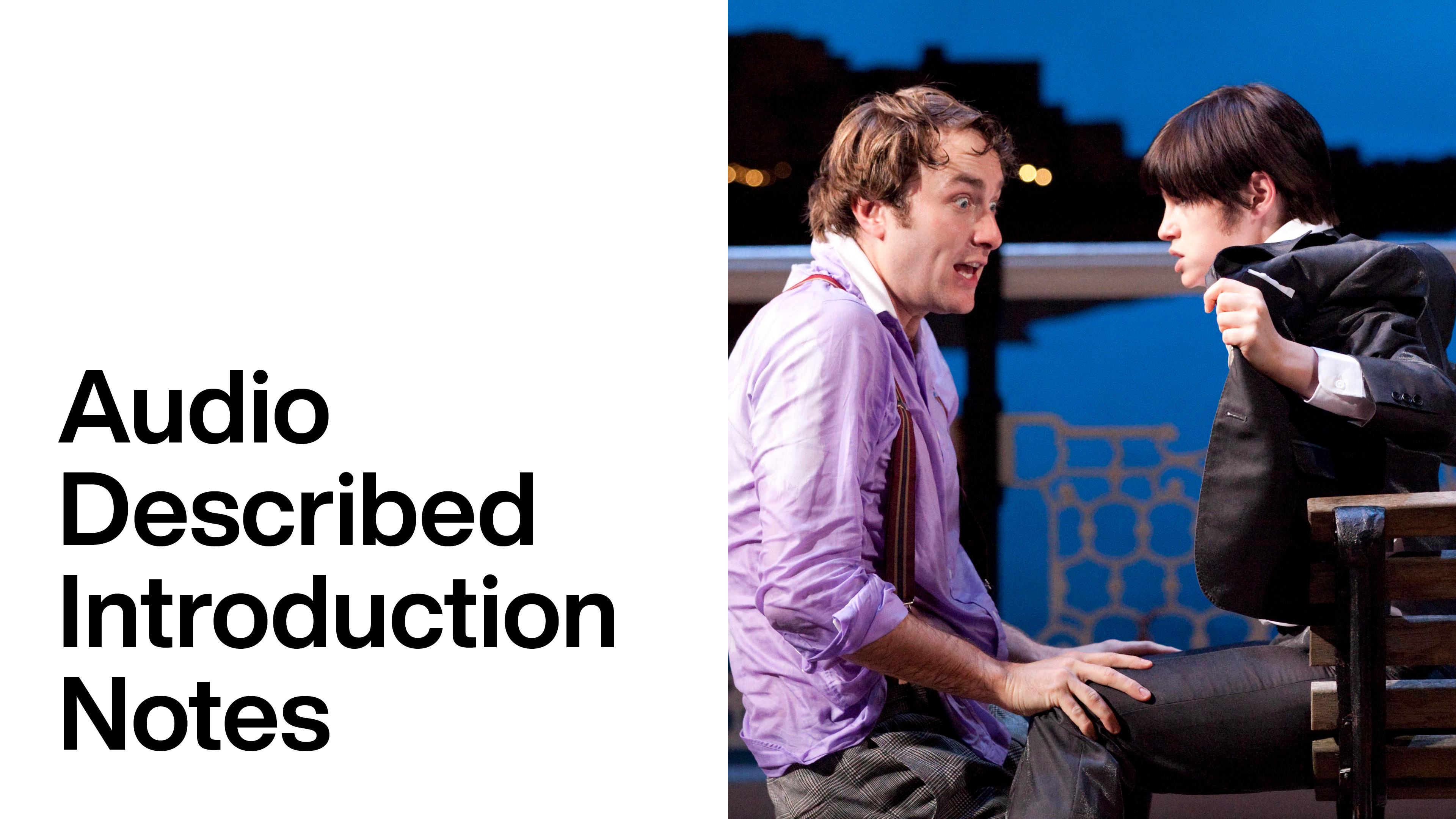 One Man, Two Guvnors: Audio Described Introduction Notes