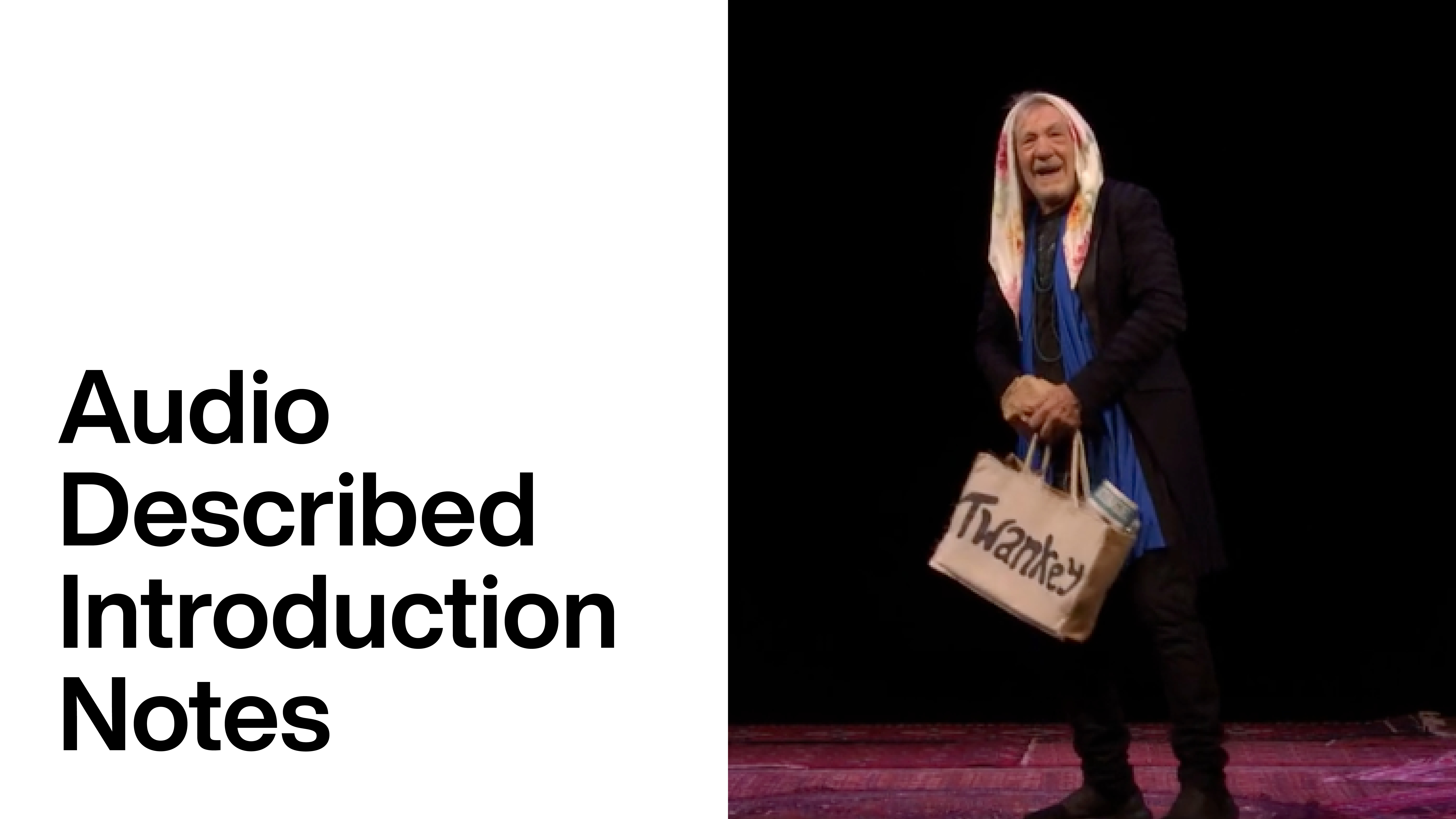 Ian McKellen on Stage: Audio Described Introduction Notes