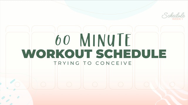 TTC 60 Minute Workouts Schedule