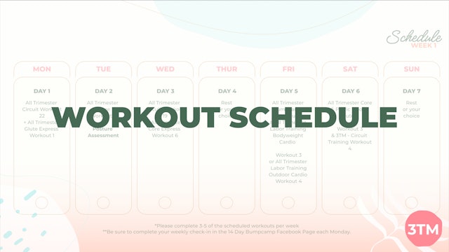 NEW! 3TM Workout Schedule