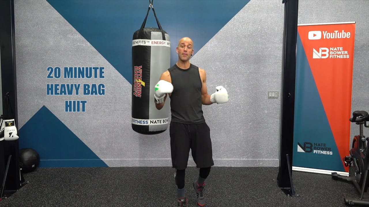 20 Minute All Punching Boxing Workout, 350-400 Calories Burned, NateBowerFitness 