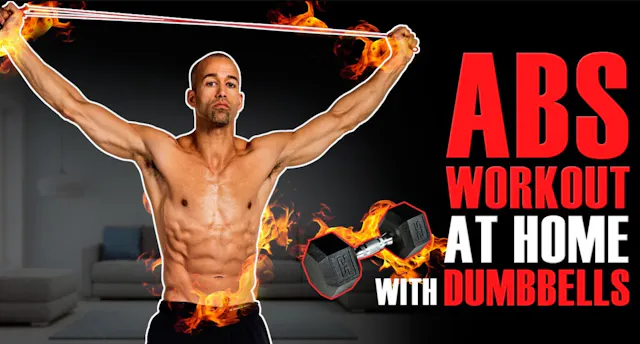 ABS Workout at Home with Dumbbells fo...
