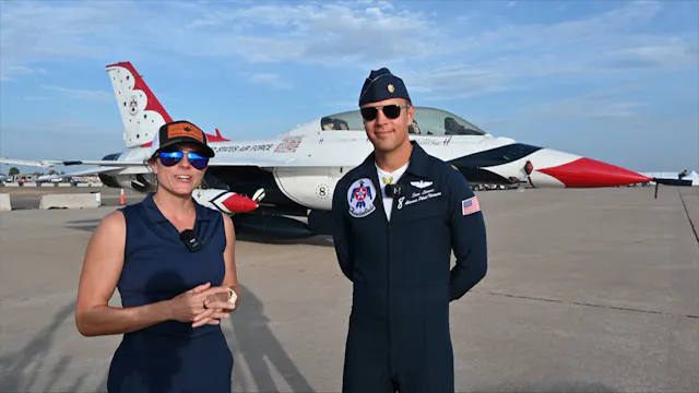 Major Samuel "RaZZ" Larson with the T...