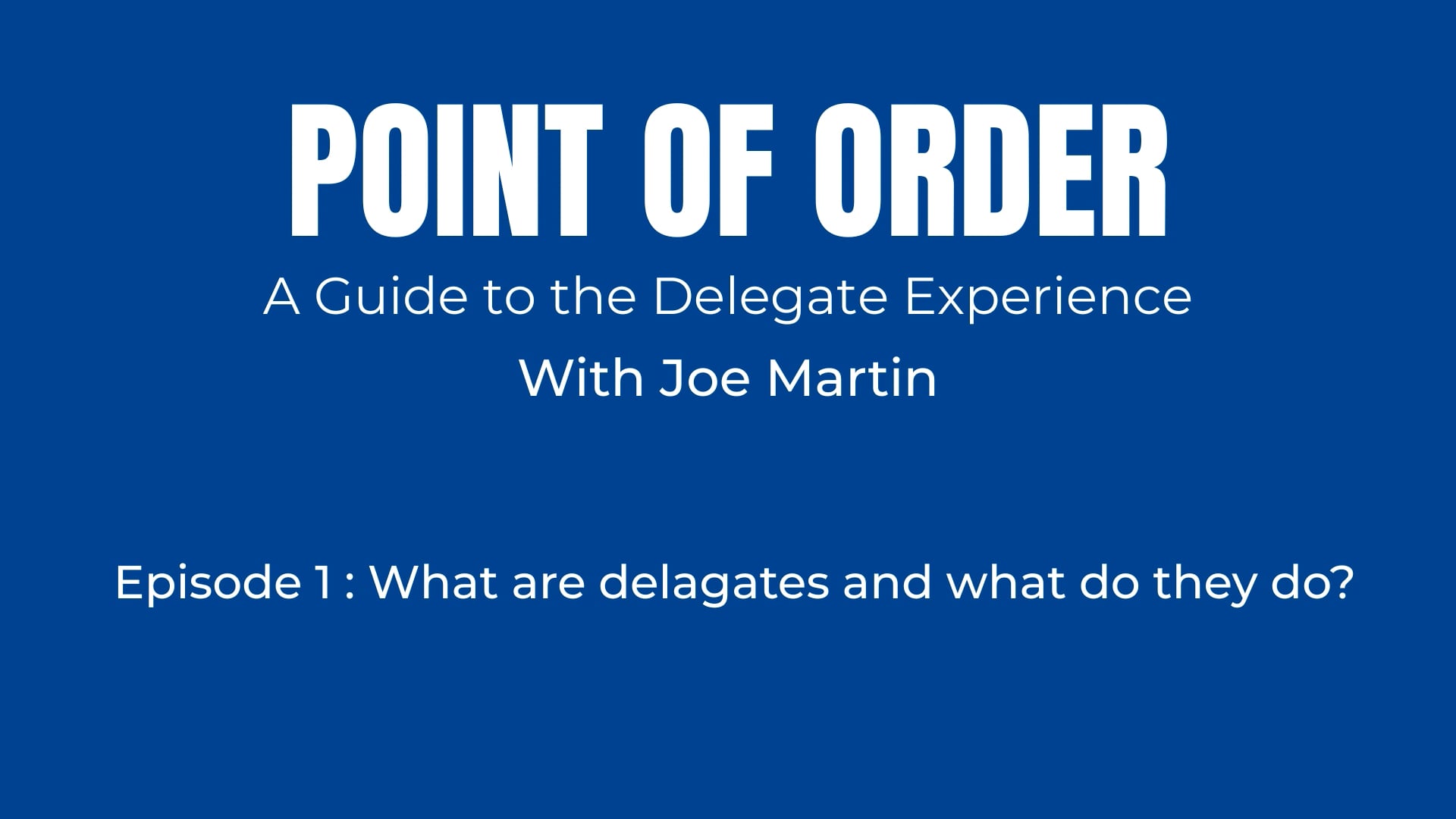 Point of Order Episode 1
