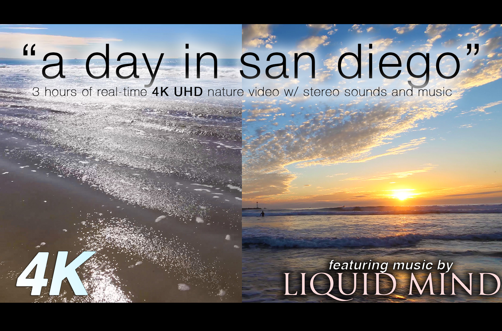 A Day in San Diego w MUSIC 3 HR Relaxation Video