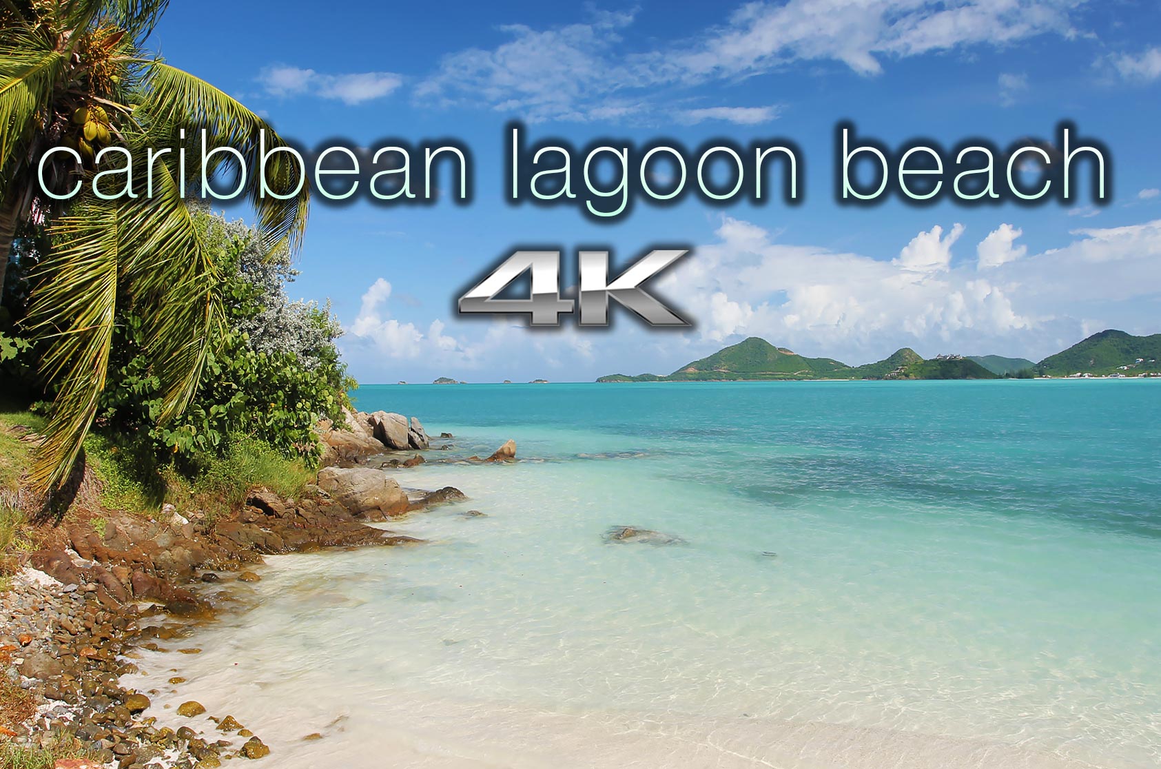 Caribbean Lagoon Beach 1 HR Static Nature Scene 4K