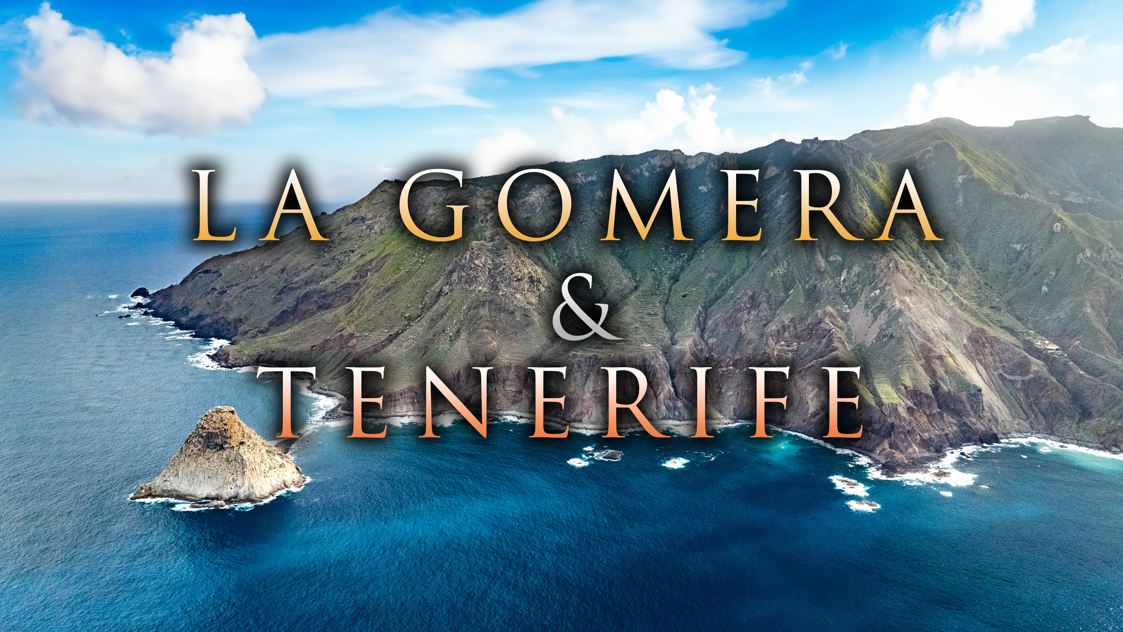 Birds Eye View of Tenerife & La Gomera  [1H|4K|60fps] with music