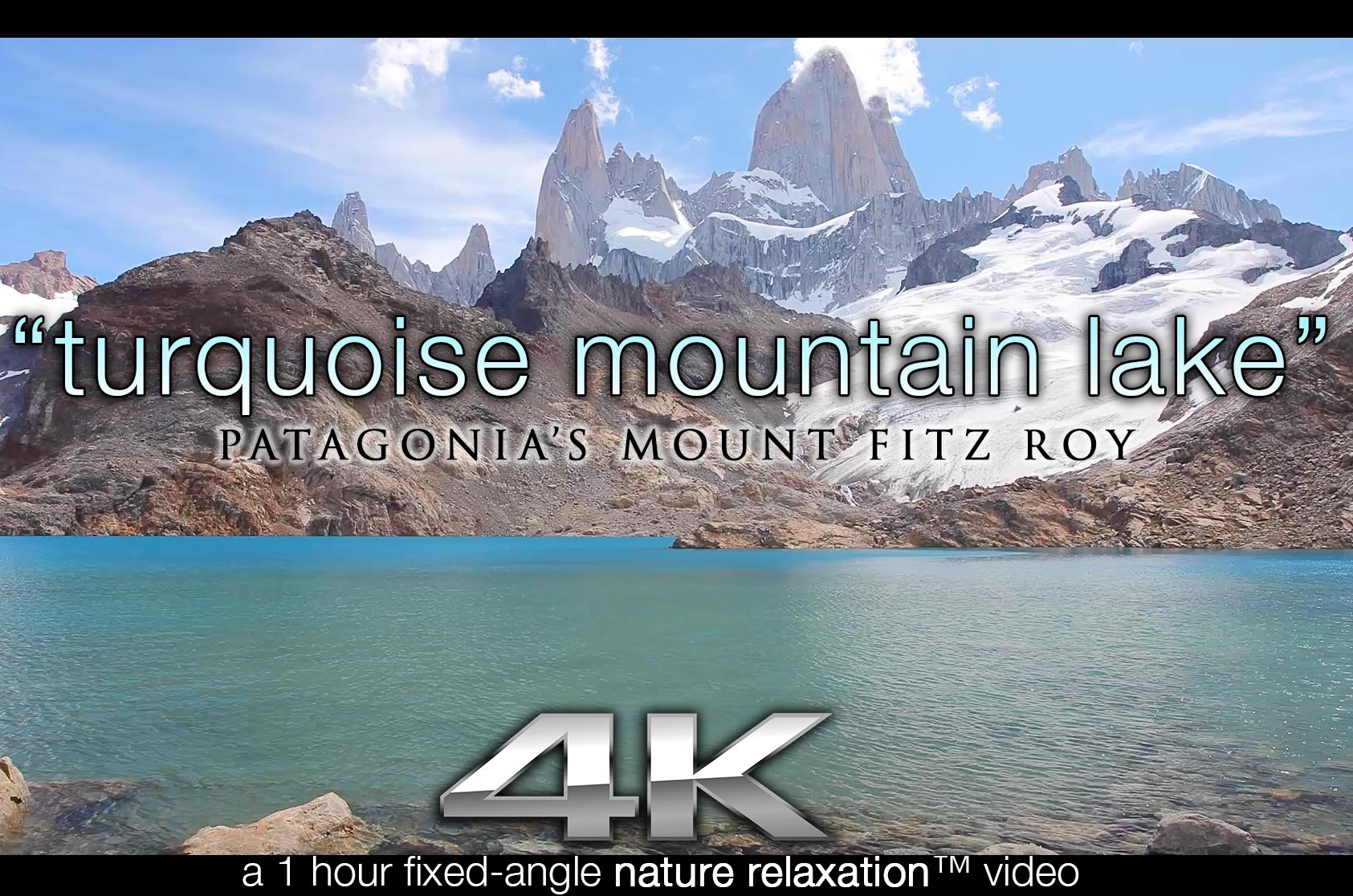 Turquoise Mountain Lake (no music) 1 Hr Static Nature Relaxation HD