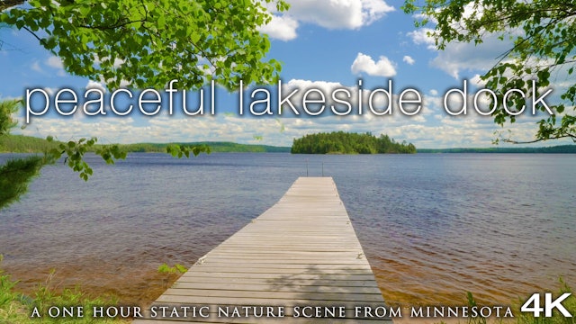 Peaceful Lakeside Dock 1 Hour Static 4K Nature Scene in 4K - Boundary Waters, MN