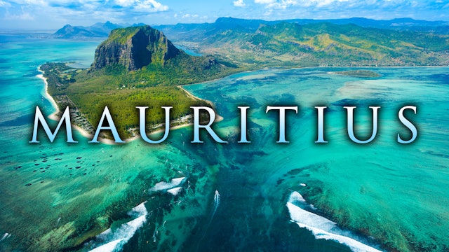 Flying Over Mauritius (4k) 1HR Aerial Film + Music & Ocean Sounds