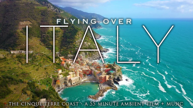 Flying Over Italy (+Music) Cinque Terre Coast 1HR Dynamic Film in 4K UHD