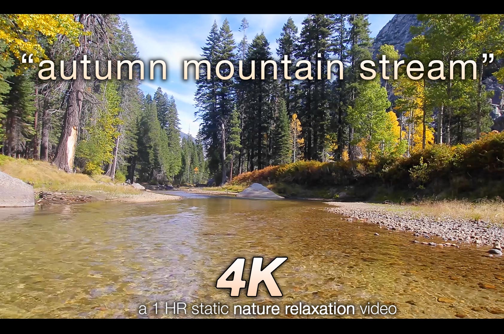 Autumn Mountain Stream 1 HR  Static Nature Video