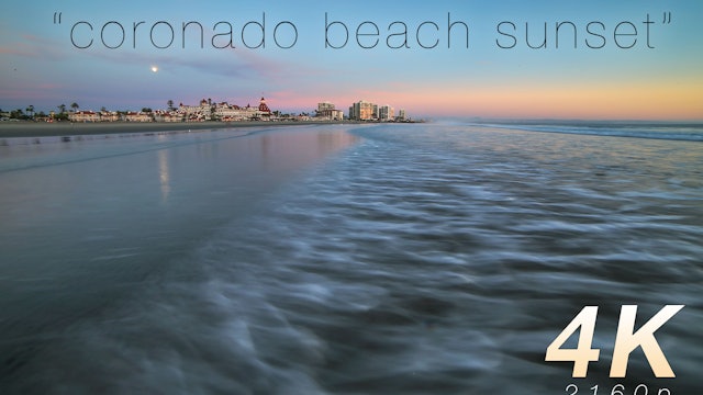 Coronado Beach Sunset 1 HR Nature Relaxation Video