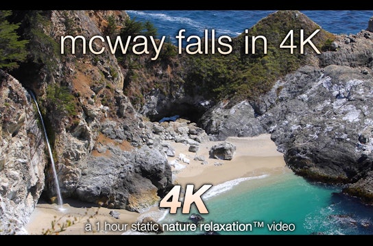 McWay Falls in 4K 1 HR Static Nature Video Scene