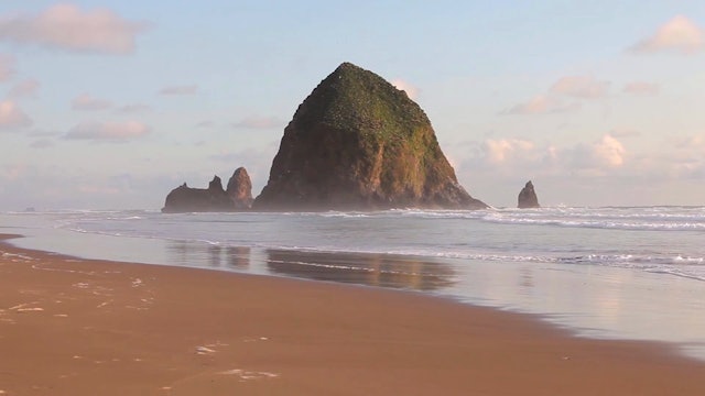 Cannon Beach Sunset Waves 1 Hr Static Nature Scene