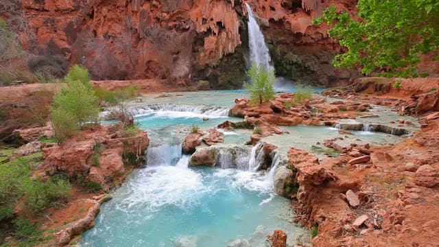 Havasu Falls Flowing 1 HR Static Natu...