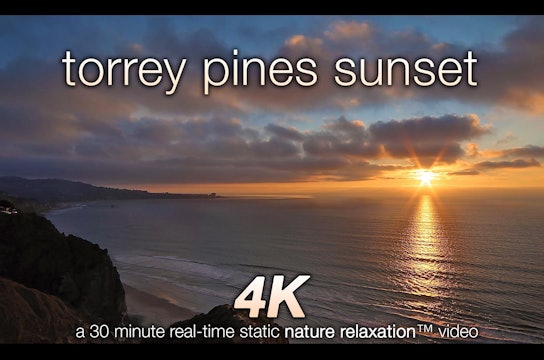 Torrey Pines Sunset La Jolla 30 Minute Static Video