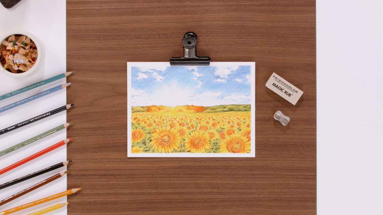 Landscape Level 3: Sunflower Field Drawing Art Set