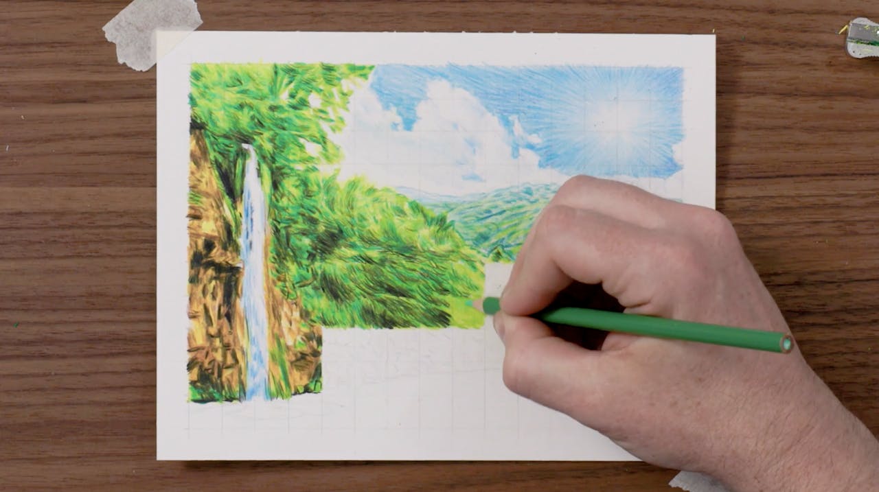 4. How To Create Mountains & Trees - Prismacolor Technique™