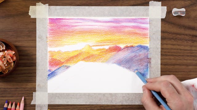 Technique Sunset Drawing Art Set, Digital Lessons, Level 2