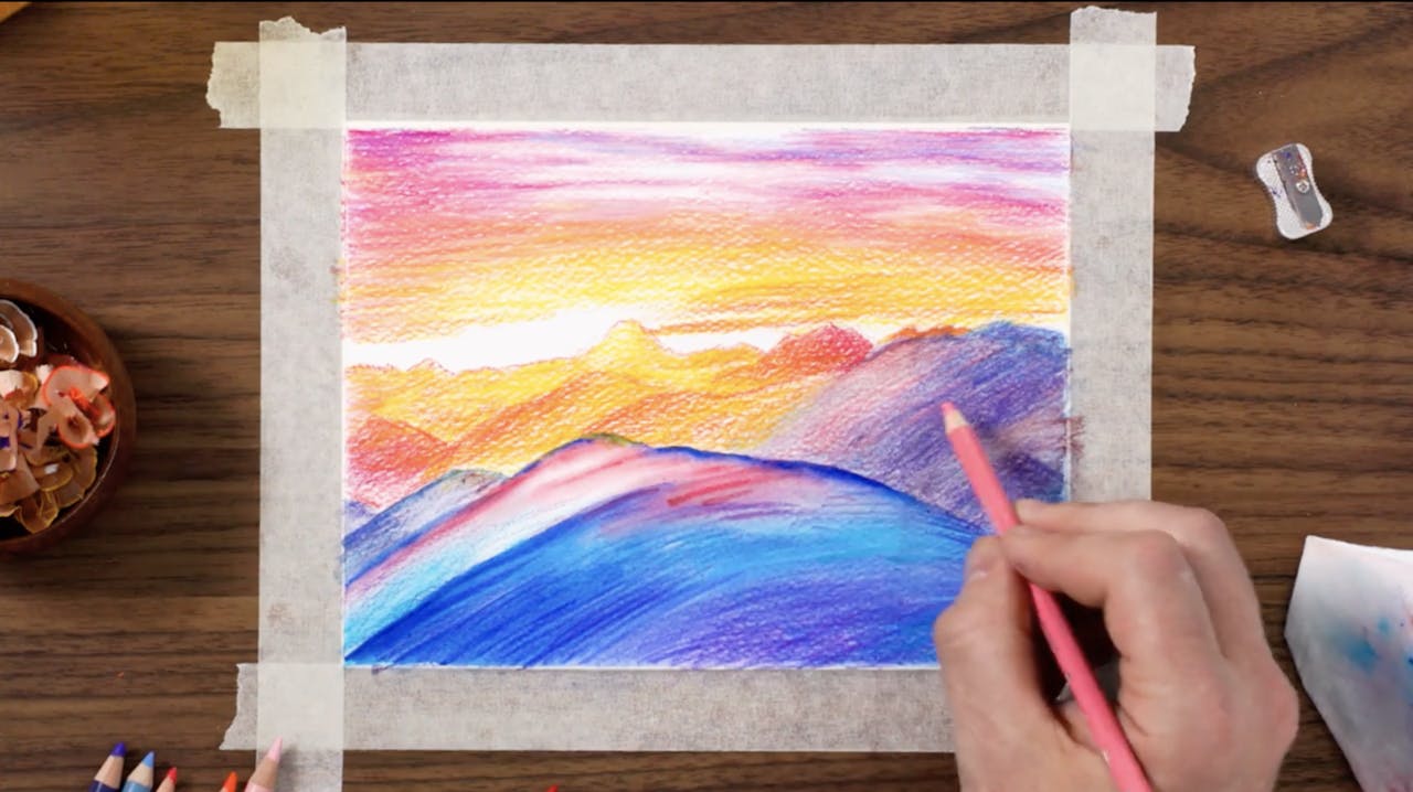 3. How to Use Watercolor Markers Nature Level 2 Sunset Drawing Art
