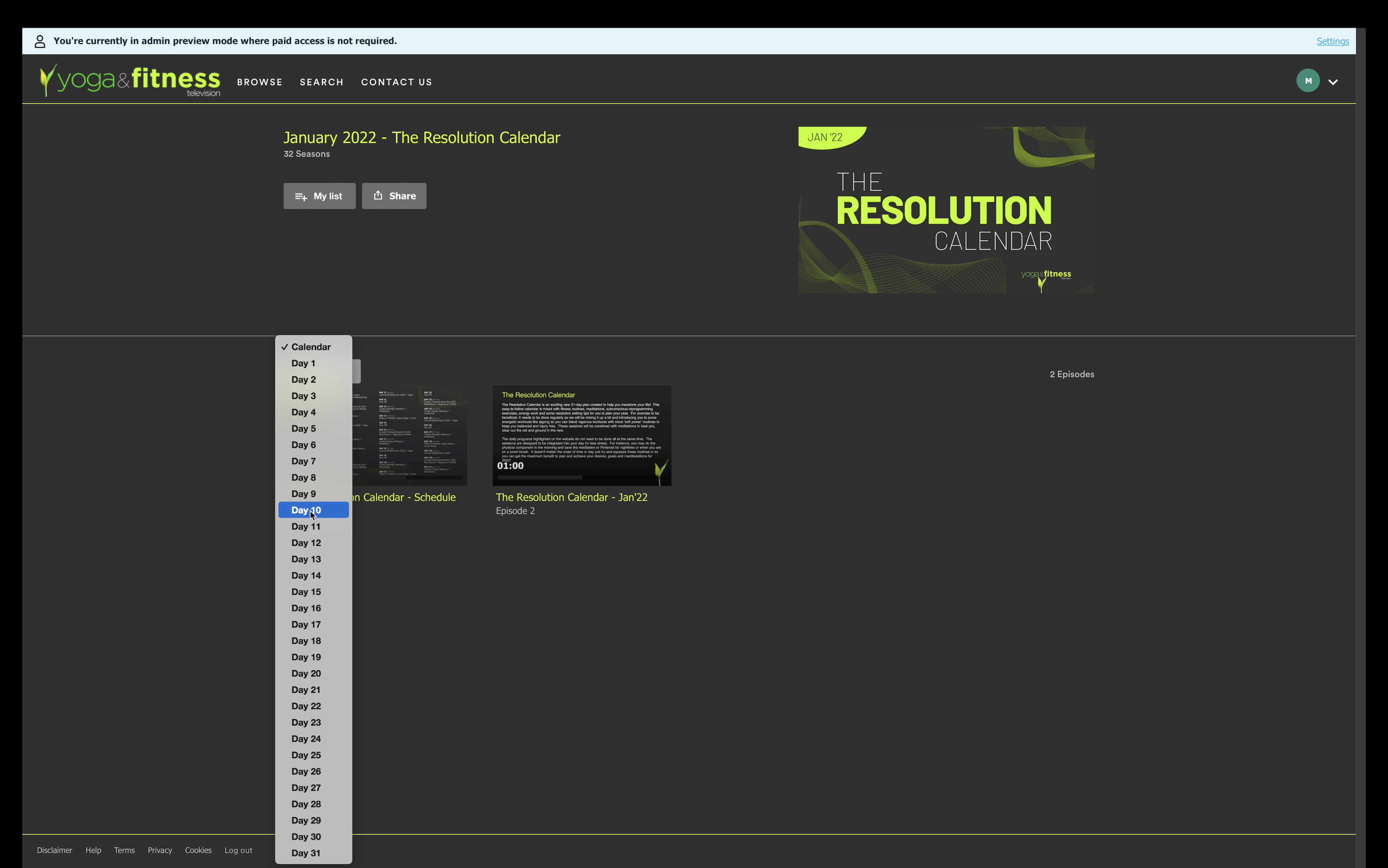 Calendar Instructions