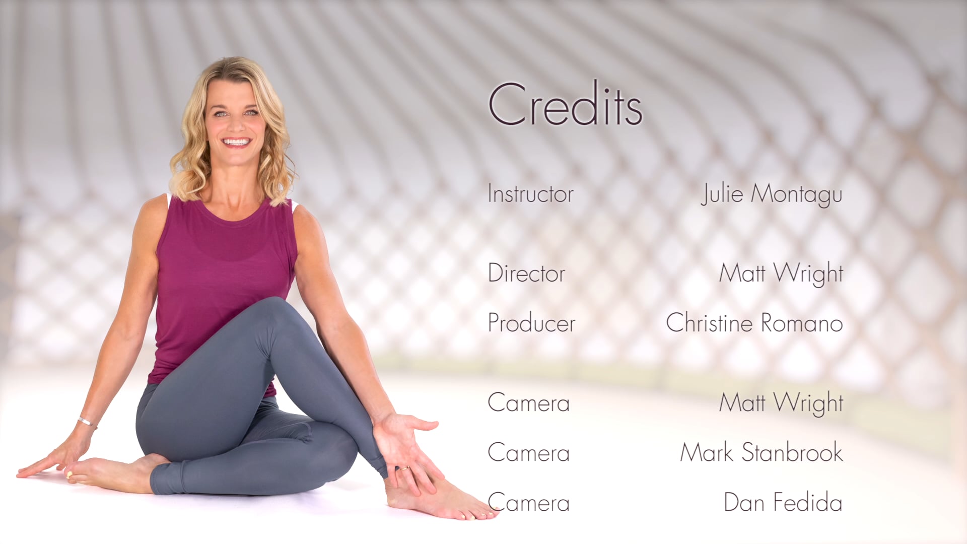 Credits - Yoga for Beginners with Julie Montagu
