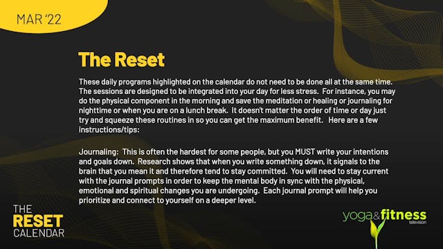 Mar '22 - The Reset Calendar - Introd...