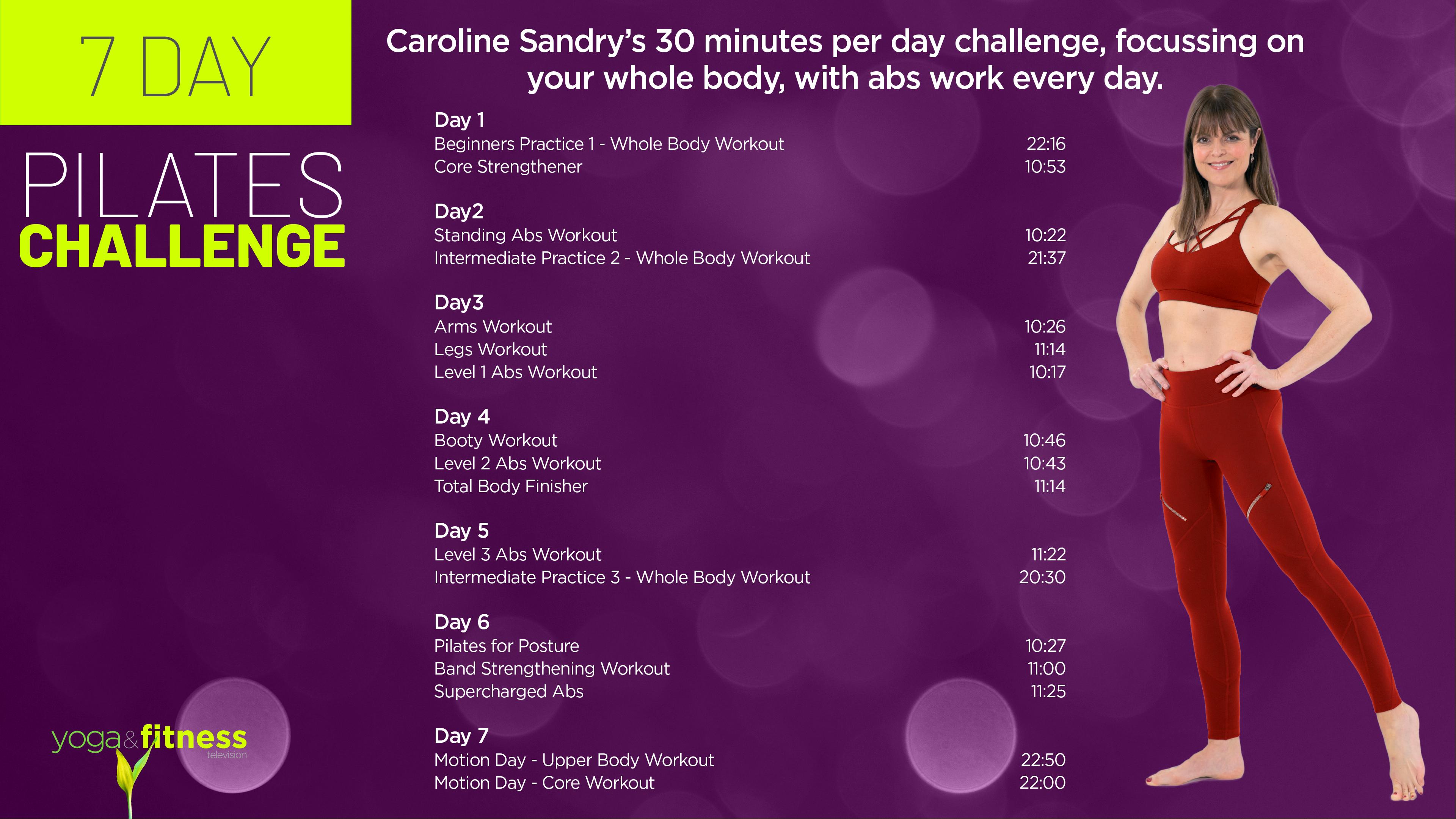 7 Day Pilates Challenge Calendar DOWNLOAD