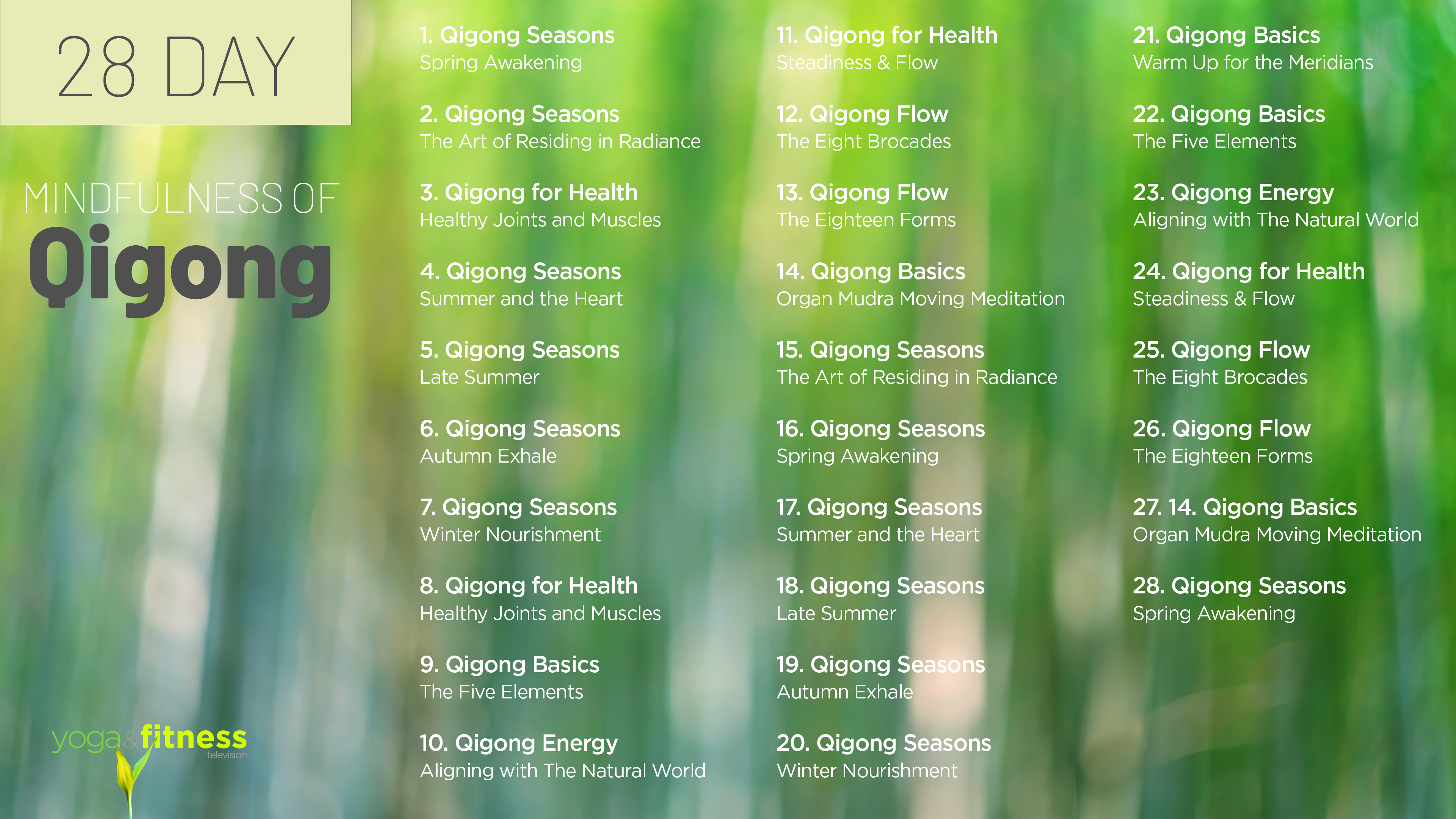 Mindfulness of Qigong Calendar